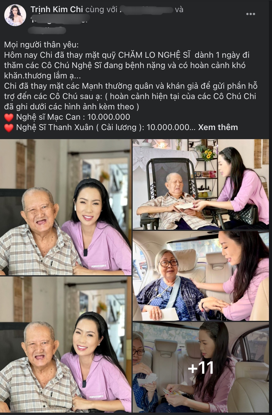 
Nữ diễn viên đăng tải bài viết rất chi tiết về các hoạt động của quỹ Chăm lo nghệ sĩ. (Ảnh chụp màn hình) - Tin sao Viet - Tin tuc sao Viet - Scandal sao Viet - Tin tuc cua Sao - Tin cua Sao