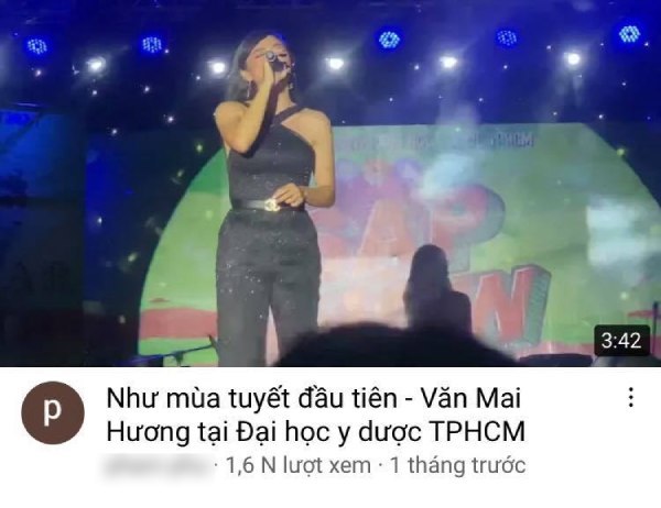  
Văn Mai Hương biểu diễn ca khúc này tại trường đại học. (Ảnh: Chụp màn hình)