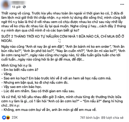 Bài đăng của M.H. (Ảnh chụp màn hình)