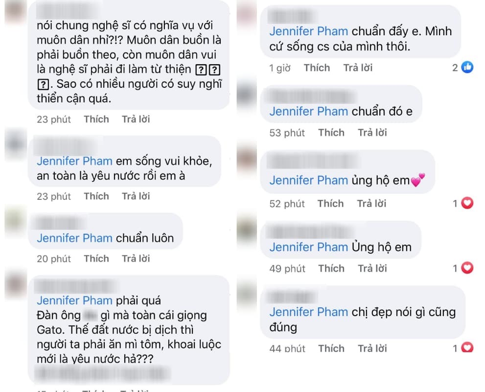  
Cư dân mạng bình luận về câu trả lời của Jennifer Phạm. (Ảnh: Chụp màn hình)