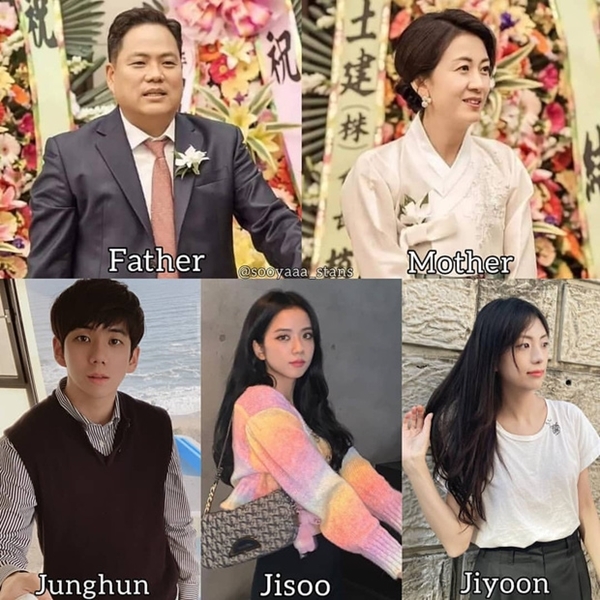  
Đến giờ, netizen vẫn còn nhiều nghi vấn về gia đình Jisoo. (Ảnh: sooya_stan)