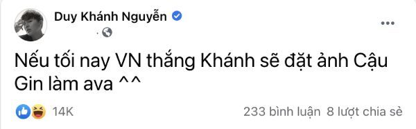  
 
"Bà 5 Bống" đăng trạng thái hứa hẹn sẽ để avatar hình của Gin Tuấn Kiệt. (Ảnh: Chụp màn hình) - Tin sao Viet - Tin tuc sao Viet - Scandal sao Viet - Tin tuc cua Sao - Tin cua Sao