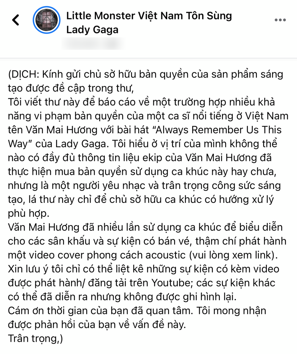  
Bản dịch cụ thể của lá thư kiến nghị do fan Việt của "chị Dậu" viết. (Ảnh: Chụp màn hình)