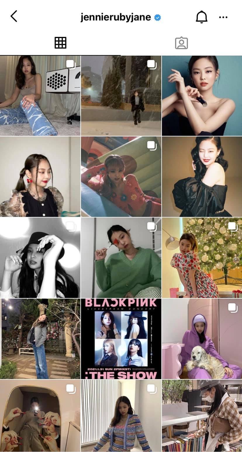  
Jennie biến hóa đa dạng phong cách trên Instagram riêng. (Ảnh: IG)