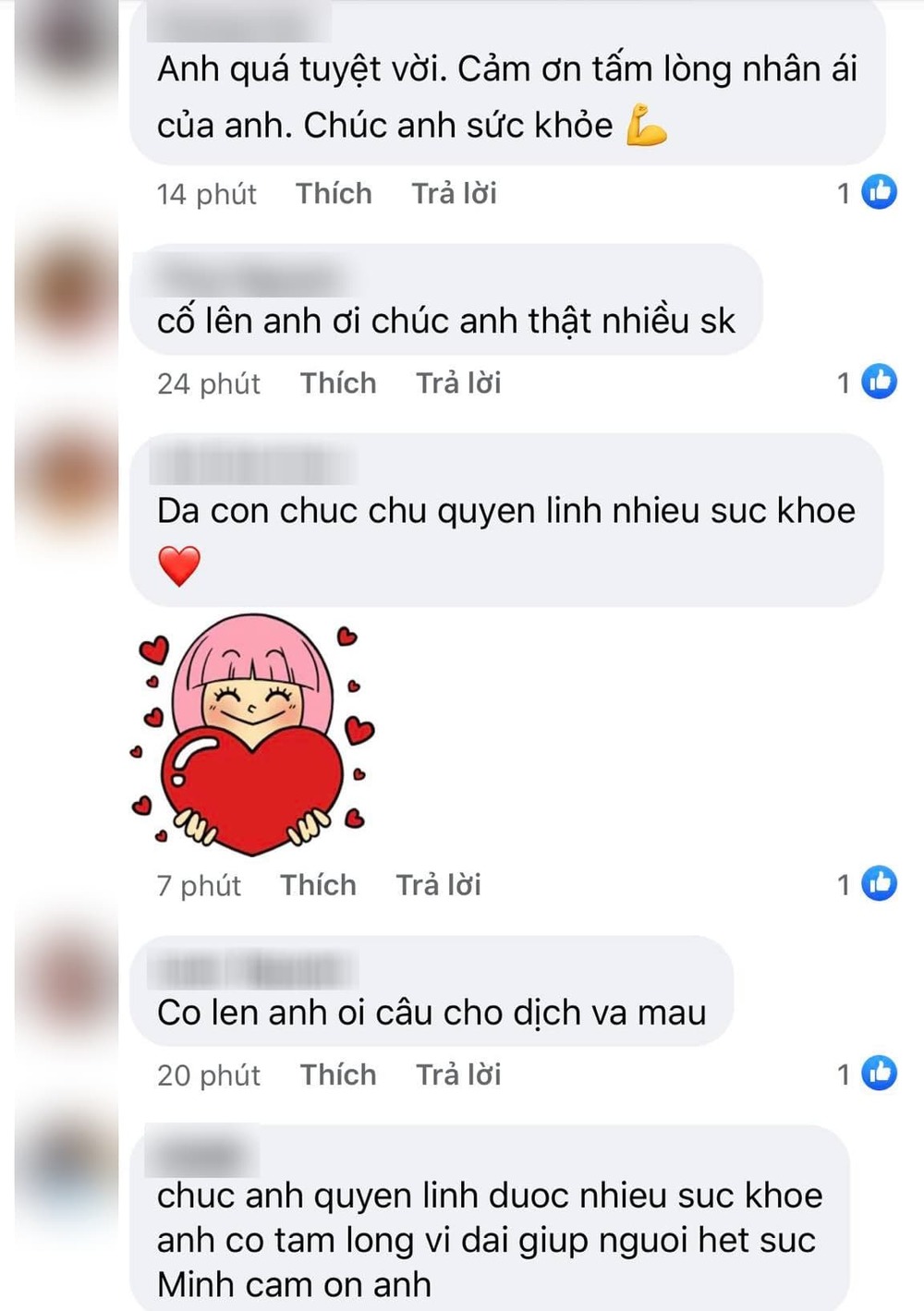 Khán giả động viên và ủng hộ Quyền Linh trước việc làm ý nghĩa. (Ảnh: Chụp màn hình) Khán giả động viên và ủng hộ Quyền Linh trước việc làm ý nghĩa. (Ảnh: Chụp màn hình)