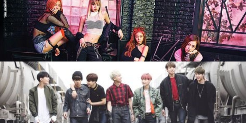  
Hình ảnh trong các MV đình đám của 2 nhóm nhạc BLACKPINK và BTS. (Ảnh: Pinterest)
