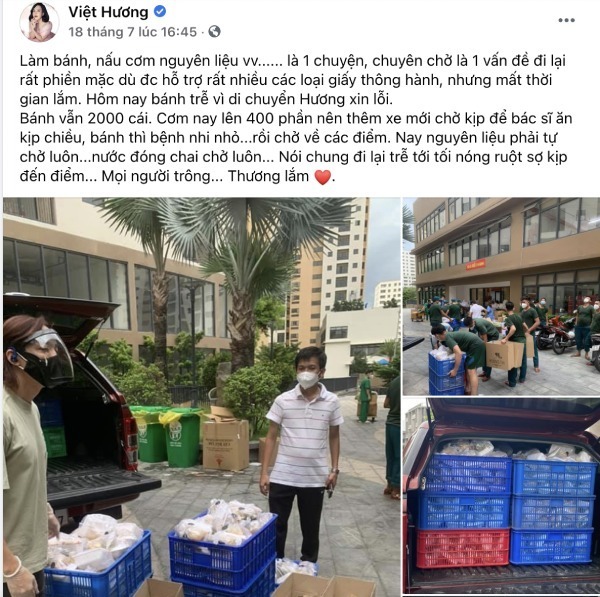  
Việt Hương thường xuyên cập nhật tình hình từ thiện trên mạng xã hội. (Ảnh: Chụp màn hình) - Tin sao Viet - Tin tuc sao Viet - Scandal sao Viet - Tin tuc cua Sao - Tin cua Sao