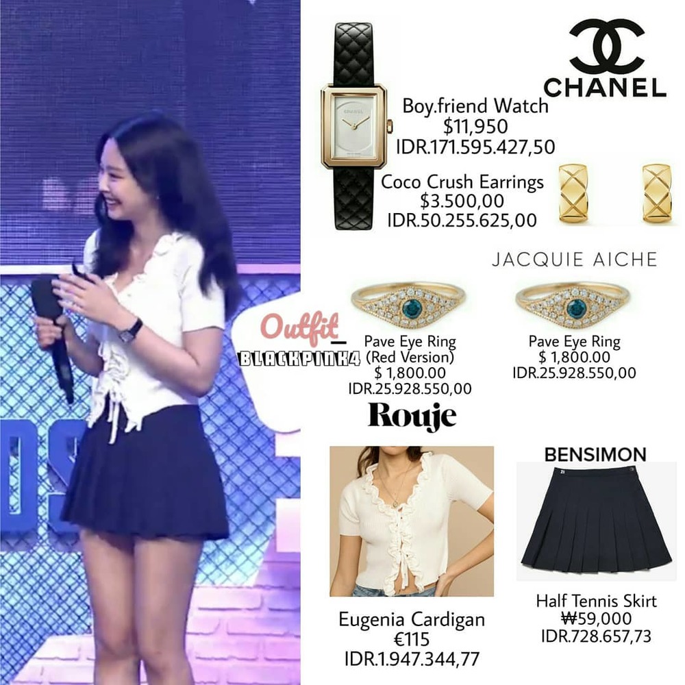  Jennie khiến dân tình chao đảo cùng bộ trang sức Chanel mà cô hết mực ưa chuộng. (Ảnh: Outfit BLACKPINK4)