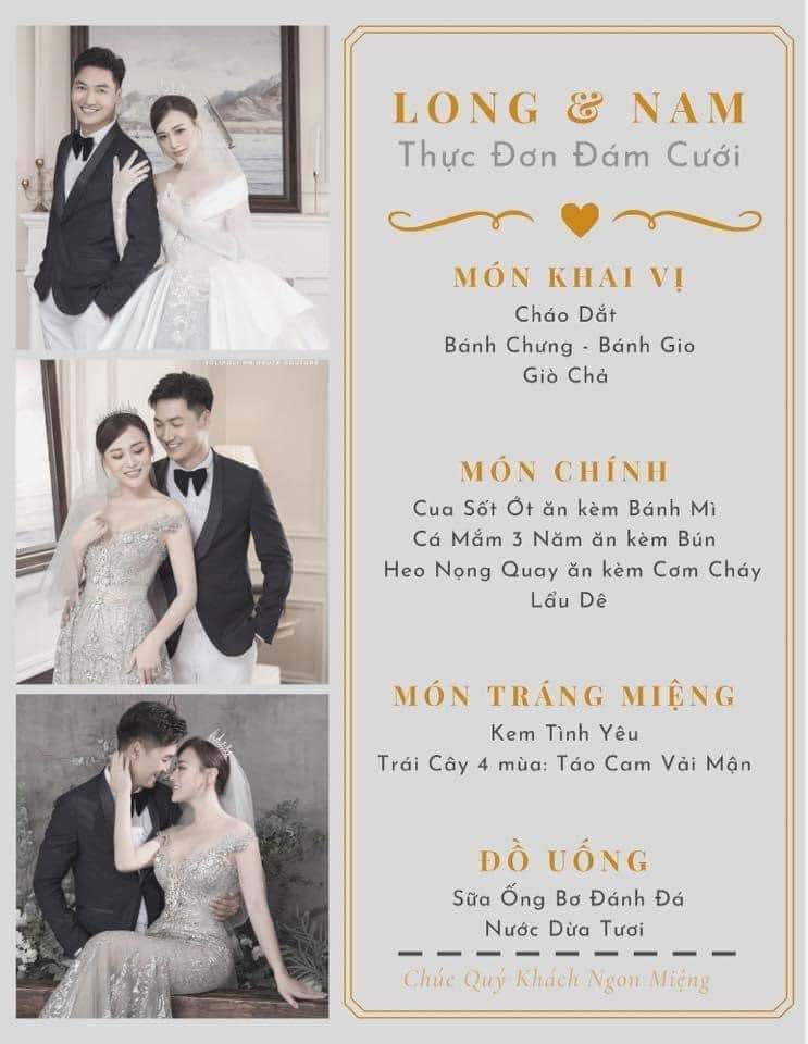  
Thực đơn đám cưới của Long - Nam do người hâm mộ tự thiết kế. (Ảnh: Phim Hay Điện Ảnh) - Tin sao Viet - Tin tuc sao Viet - Scandal sao Viet - Tin tuc cua Sao - Tin cua Sao
