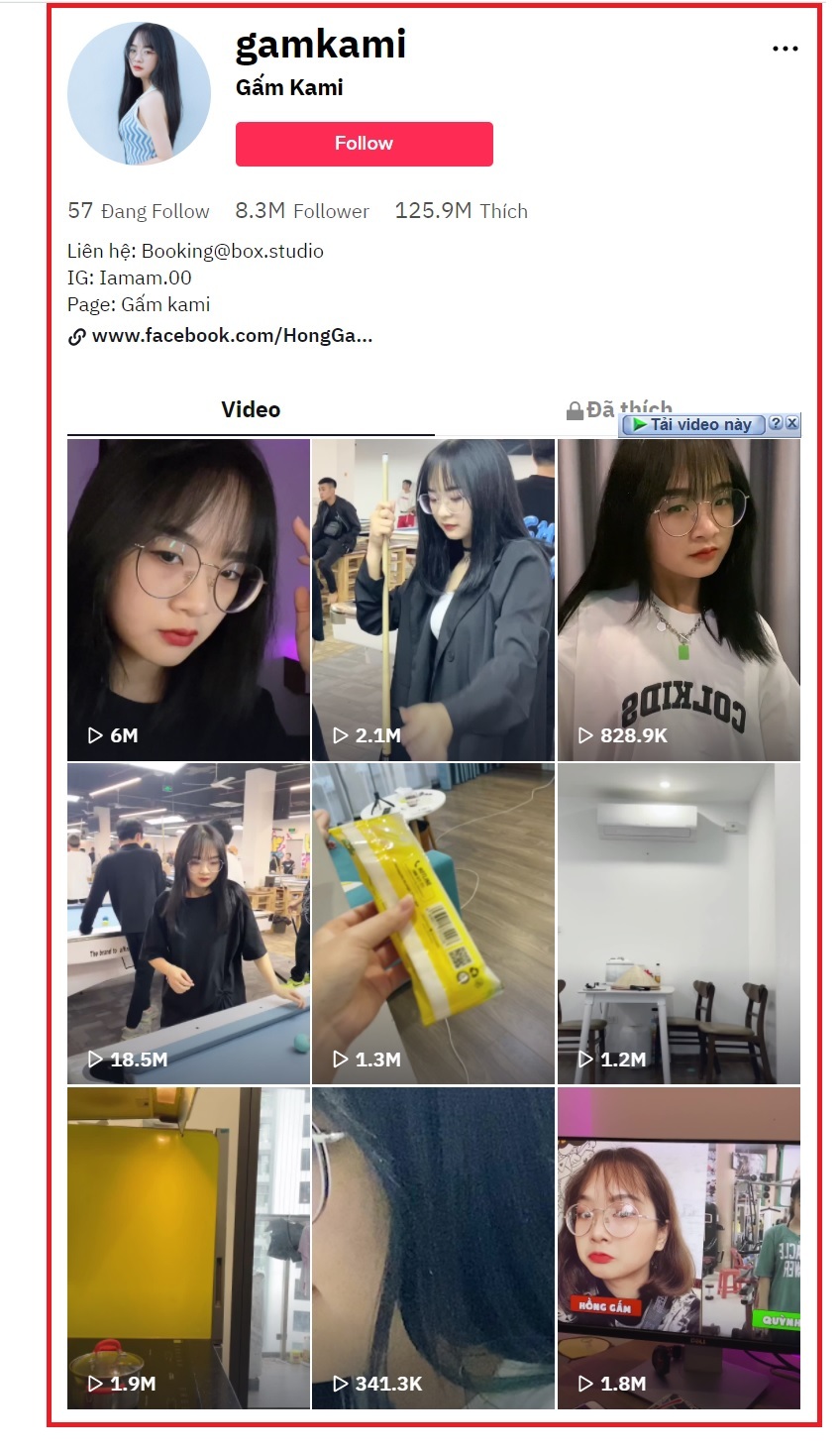  Each of her TikTok clips collects a large number of views. (Screenshots)