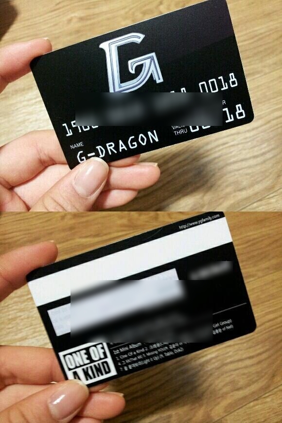  
Một trong những chiếc thẻ của G-Dragon. (Ảnh: Twitter)