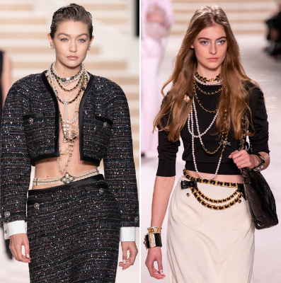  Người mẫu diện belly chain trong Chanel’s Metiers d’Art show in Paris. (Ảnh: Pinterest)