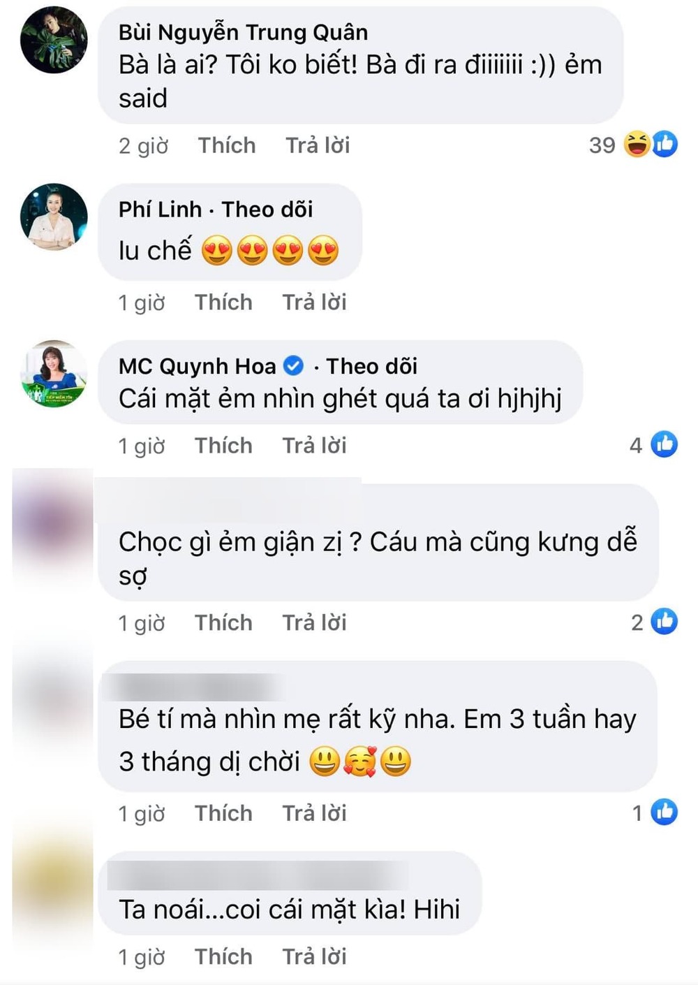  
Nhiều sao Việt và người hâm mộ thể hiện tình cảm yêu mến với ái nữ nhà Võ Hạ Trâm. (Ảnh: Chụp màn hình)