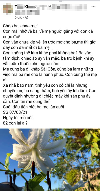 Dòng chia sẻ của bác sĩ T.K. trên mạng xã hội. (Ảnh: Chụp màn hình)