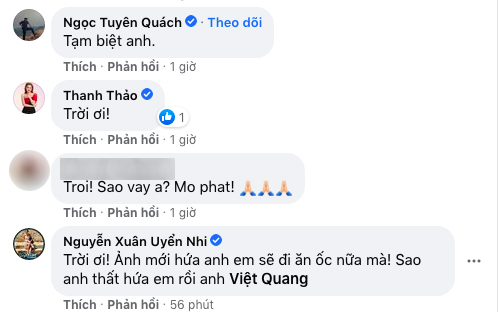  
Các sao Việt đồng loạt thể hiện sự bàng hoàng. (Ảnh: Chụp màn hình)