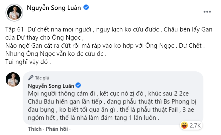 Song Luân kể một cái kết mà chẳng ai muốn tin. (Ảnh: Chụp màn hình)