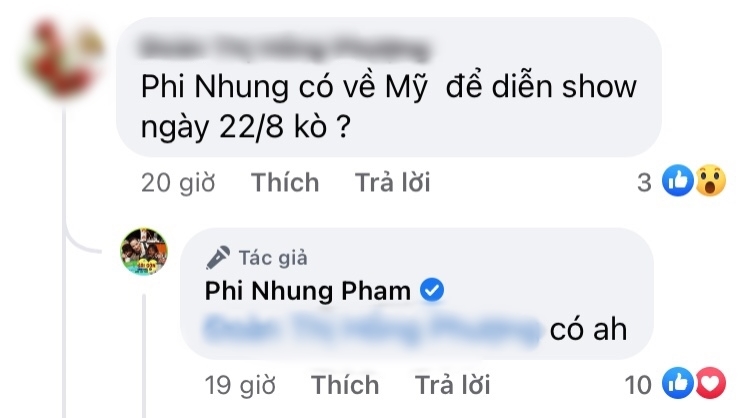  Dòng bình luận xác nhận của Phi Nhung. (Ảnh: Chụp màn hình)