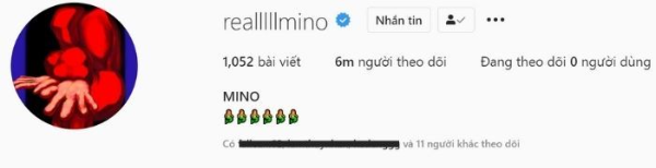  
Mino "kín tiếng" hơn kể từ khi bị soi mói những tài khoản Instagram được anh follow. (Ảnh: Chụp màn hình)