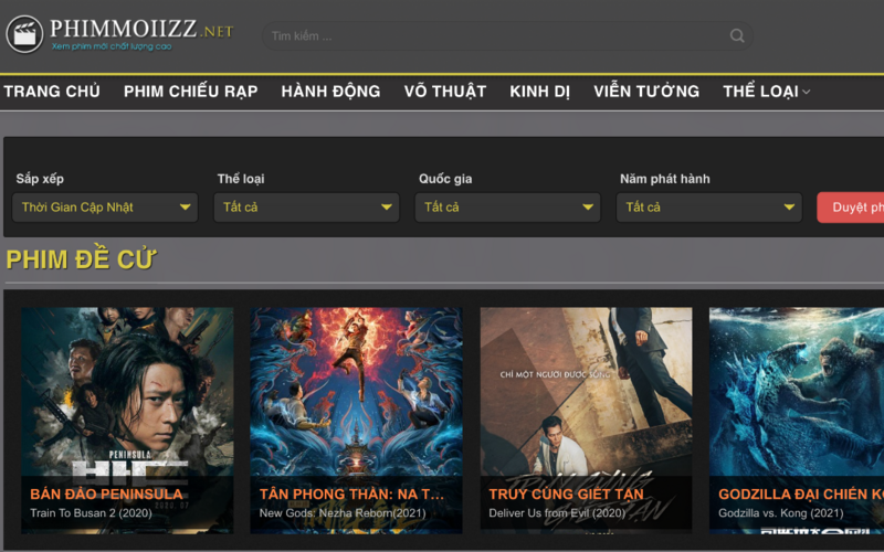 Một trong những phiên bản của Phimmoi. (Ảnh: Chụp màn hình)
