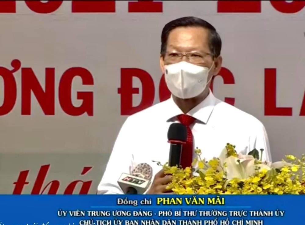  
Ông Phan Văn Mãi phát biểu tại cuộc họp. (Ảnh: Chụp màn hình)