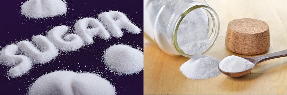  
Đường và baking soda là 2 nguyên liệu tạo ra kẹo đường. (Ảnh: Darling)