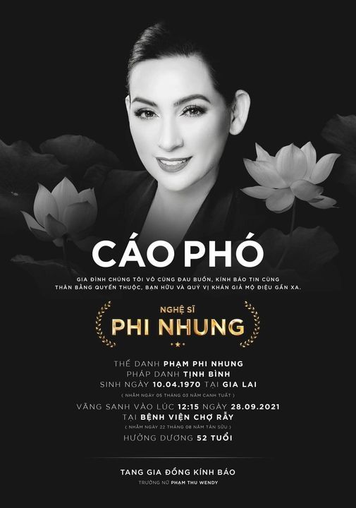  Ca sĩ Phi Nhung qua đời hưởng dương 52 tuổi. (Ảnh: FBNV) - Tin sao Viet - Tin tuc sao Viet - Scandal sao Viet - Tin tuc cua Sao - Tin cua Sao
