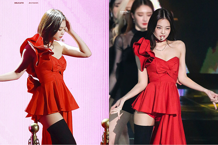  
Jennie hóa nữ hoàng váy đỏ cùng sức hút quyến rũ. (Ảnh: T.H)