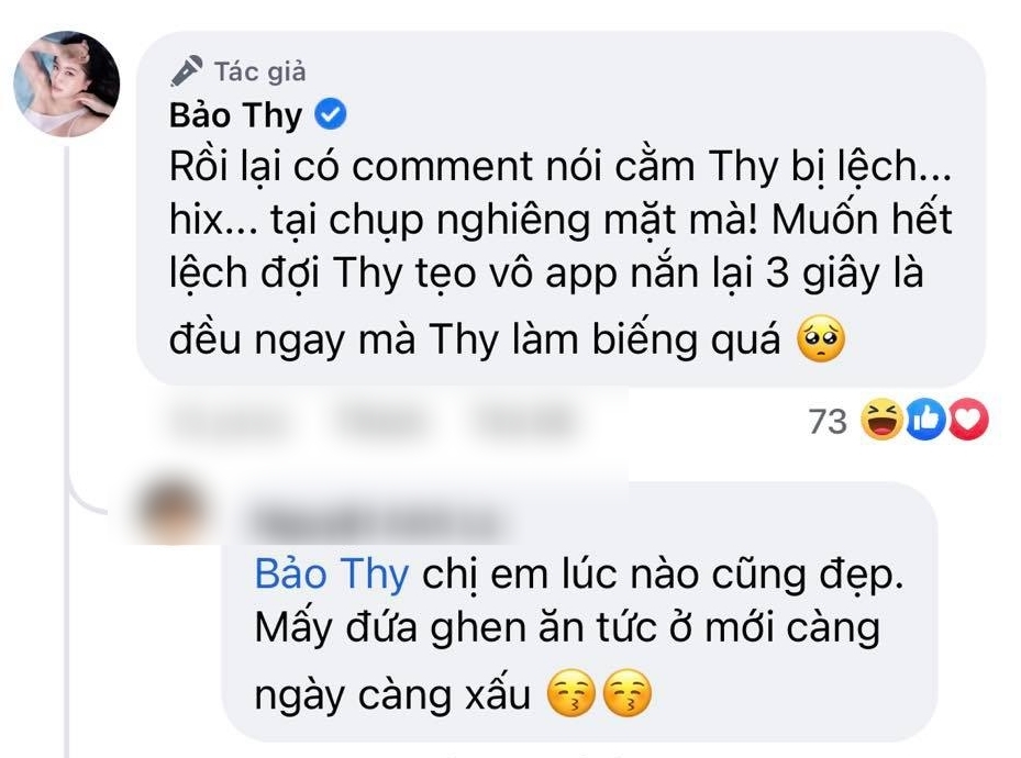 Nhiều bình luận còn chê công chúa bong bóng cằm lệch nhưng cô nàng cũng chẳng thèm quan tâm. (Ảnh: Chụp màn hình) - Tin sao Viet - Tin tuc sao Viet - Scandal sao Viet - Tin tuc cua Sao - Tin cua Sao