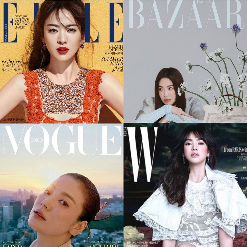 
Song Hye Kyo đã góp mặt trên 4 trong 6 bìa tạp chí lớn. (Ảnh: T.H)