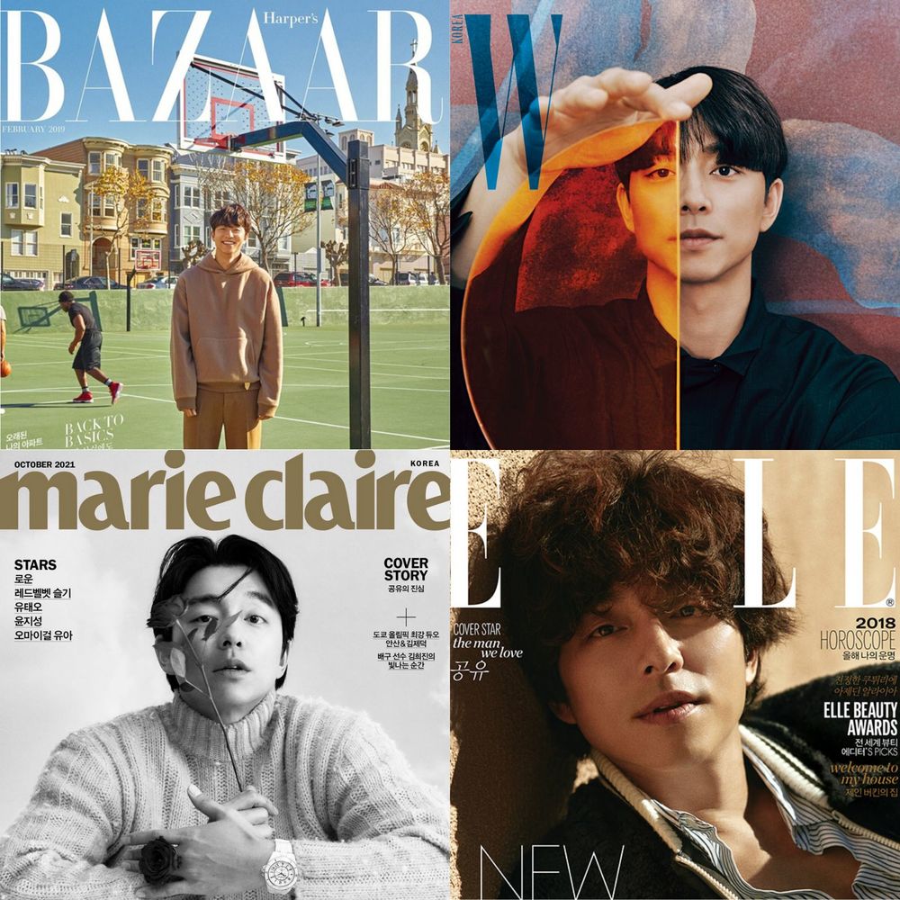  
Gong Yoo với diện mạo điển trai trên 4 bìa tạp chí lớn. (Ảnh: T.H)