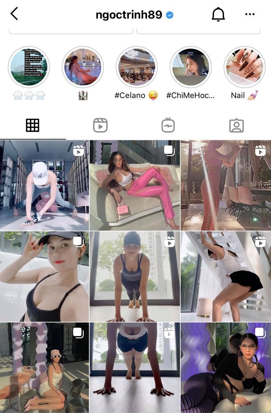  
Instagram 5,7 triệu người theo dõi thành nơi lưu giữ hình ảnh, video tập luyện của "nữ hoàng nội y". (Ảnh: Chụp màn hình)