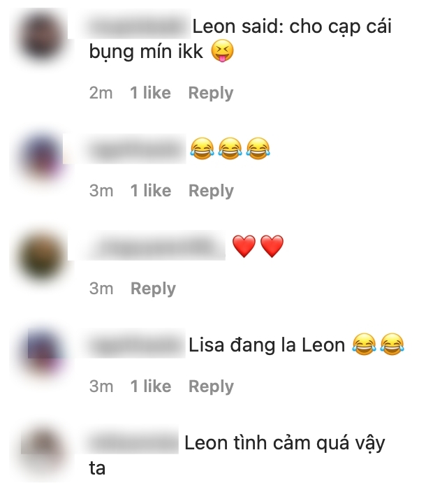  
Cư dân mạng bình luận về video của Lisa và Leon. (Ảnh: Chụp màn hình)