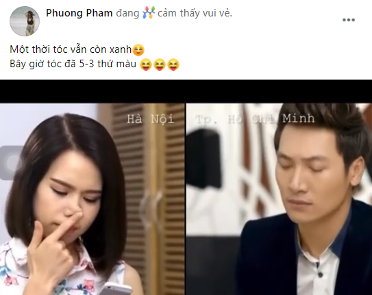    Ngày ấy với tóc đen, trông bà xã của Mạnh Trường khá đằm thắm. (Ảnh: Chụp màn hình)