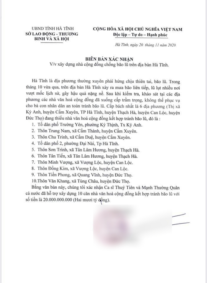  Cô nàng xây khá nhiều nhà cộng đồng cho bà con tránh bão. (Ảnh: FBNV) - Tin sao Viet - Tin tuc sao Viet - Scandal sao Viet - Tin tuc cua Sao - Tin cua Sao