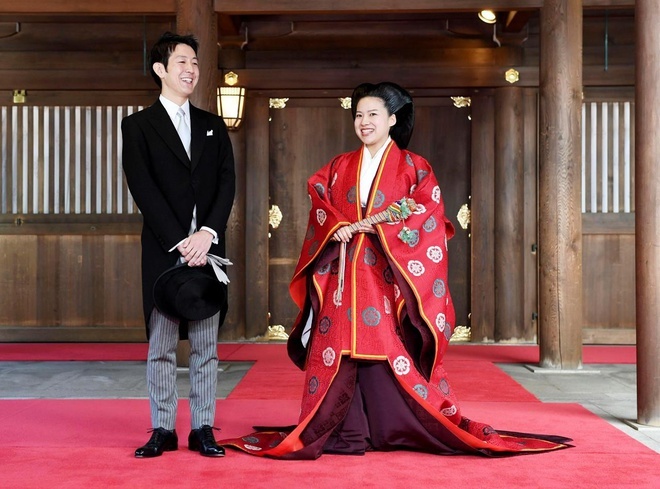  
Nụ cười hạnh phúc của Ayako và Kei Moriya trong ngày trọng đại. (Ảnh: Japan Yahoo)