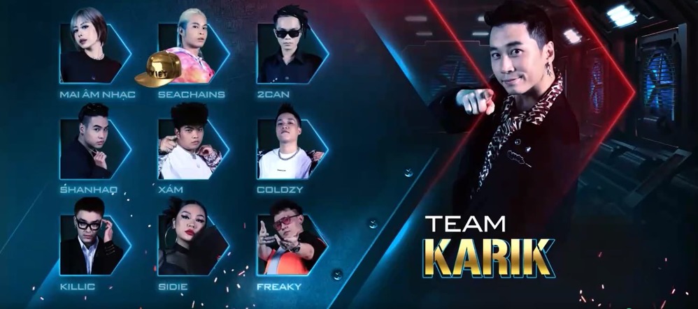 
Đội hình đầy đủ của team Karik. (Ảnh: Chụp màn hình)
