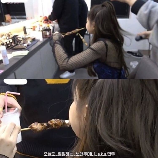  
Đoạn clip ăn trong hậu trường gây thương nhớ của Jennie năm nào. (Ảnh: Twitter)