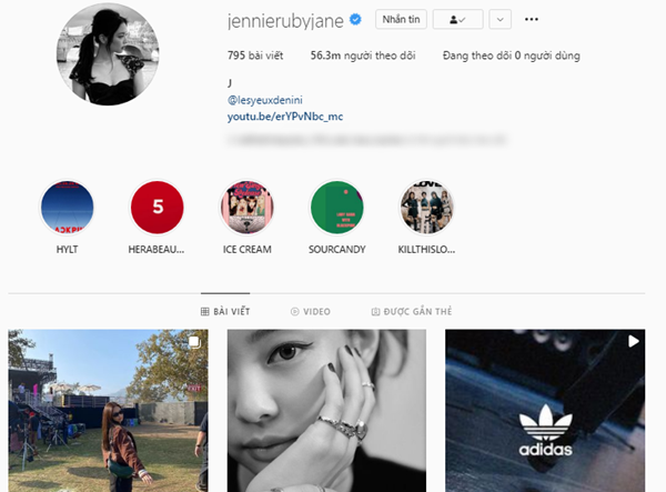  
Trang cá nhân của Jennie có lượt follow tăng liên tục. (Ảnh: Chụp màn hình)