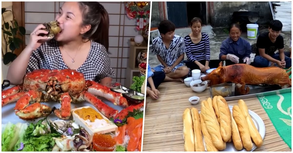 Quỳnh Trần JP và Bà Tân Vlog tổ chức ăn mừng nhân dịp kênh YouTube nhận được lượng theo dõi cao. (Ảnh: Chụp màn hình)