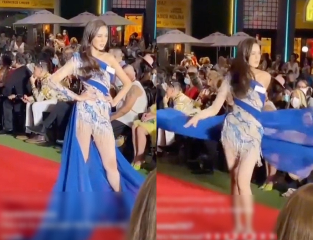  
Đỗ Thị Hà đã có những cú xoay váy khiến dân tình trầm trồ. (Ảnh: Chụp màn hình Facebook Venus Beauty Queen)