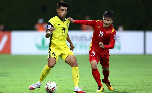  
Quang Hải đã ghi bàn đầu tiên trong trận Malaysia - Việt Nam. (Ảnh: Doanh nghiệp và tiếp thị)