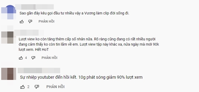 
Một vài người nêu ý kiến về nội dung những video gần đây của Vương Phạm. (Ảnh: Chụp màn hình kênh YouTube Vuong Pham)