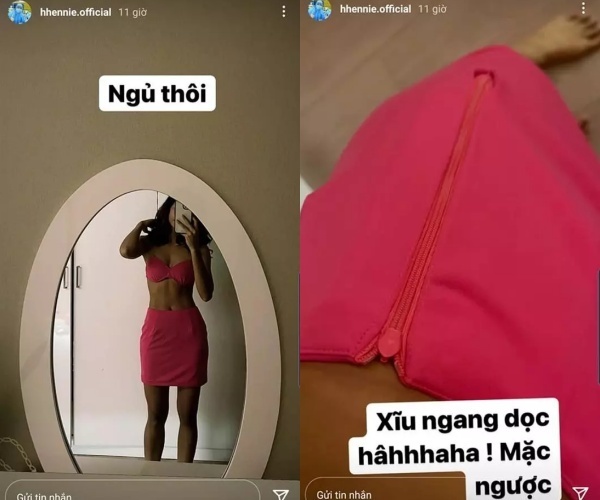  Hoa hậu H'Hen Niê khiến netizen cười nghiêng ngả khi tự nhận mình mặc váy ngược. (Ảnh: Instagram hhennie.official)