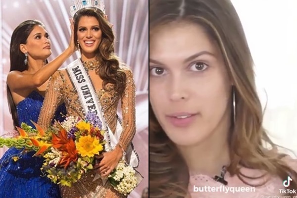 
Miss Universe 2016 - Iris Mittenaere đến từ Pháp chiếm trọn cảm tình với gương mặt mộc không khuyết điểm. (Ảnh: TikTok butterflyqueen_vn)