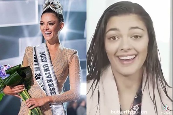  
So với thời điểm đăng quang, nhan sắc không son phấn của Miss Universe 2017 - Demi-Leigh Nel-Peters nhận nhiều lời khen cho nét trẻ trung, tự nhiên hơn. (Ảnh: TikTok butterflyqueen_vn)