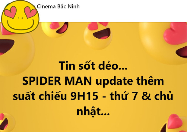  
Một rạp phim tại Bắc Ninh thậm chí còn phải mở thêm suất chiếu cho Người Nhện. (Ảnh: FB B.N.C)