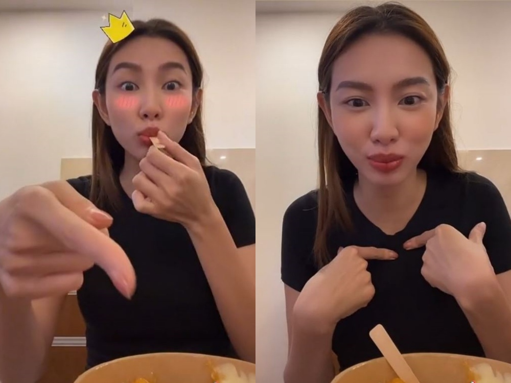  Chiếc áo này được Thùy Tiên mặc trong buổi livestream ngày hôm trước. (Ảnh: Chụp màn hình TikTok @kngaan148)