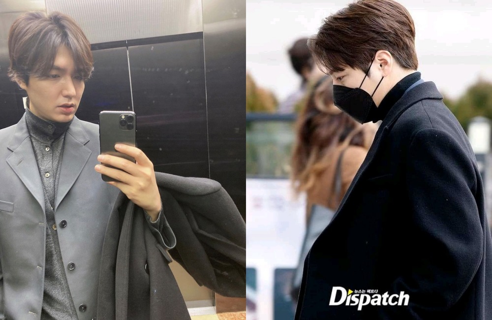  
"Kim Tan" Lee Min Ho diện vest màu ghi và áo khoác đen đến dự đám cưới người bạn cũ. (Ảnh: Dispatch)