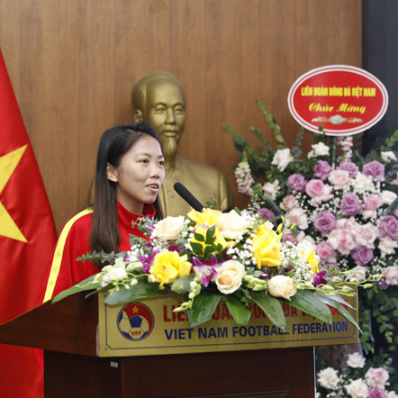  Đội trưởng bóng đá nữ Việt Nam cũng đã chia sẻ cảm xúc của mình. (Ảnh: VTV)