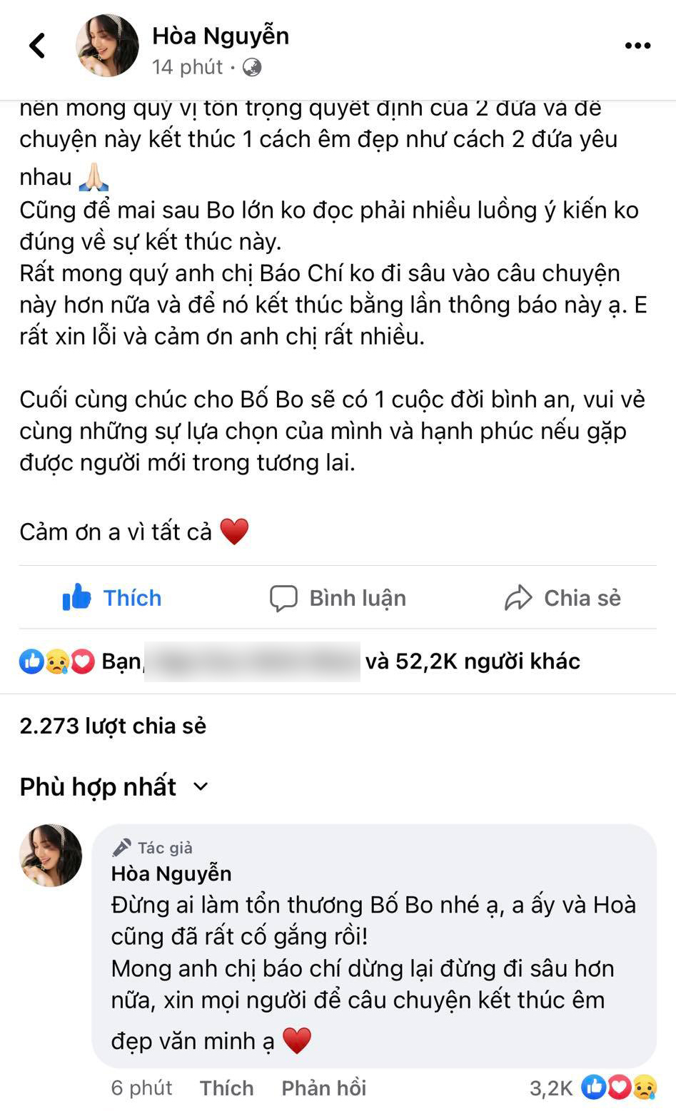Cách ứng xử của sao Việt sau khi chia tay: Hòa Minzy rất văn minh
